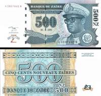 *500 Nových Zaires Zair 1995, P65 UNC - Kliknutím na obrázok zatvorte -